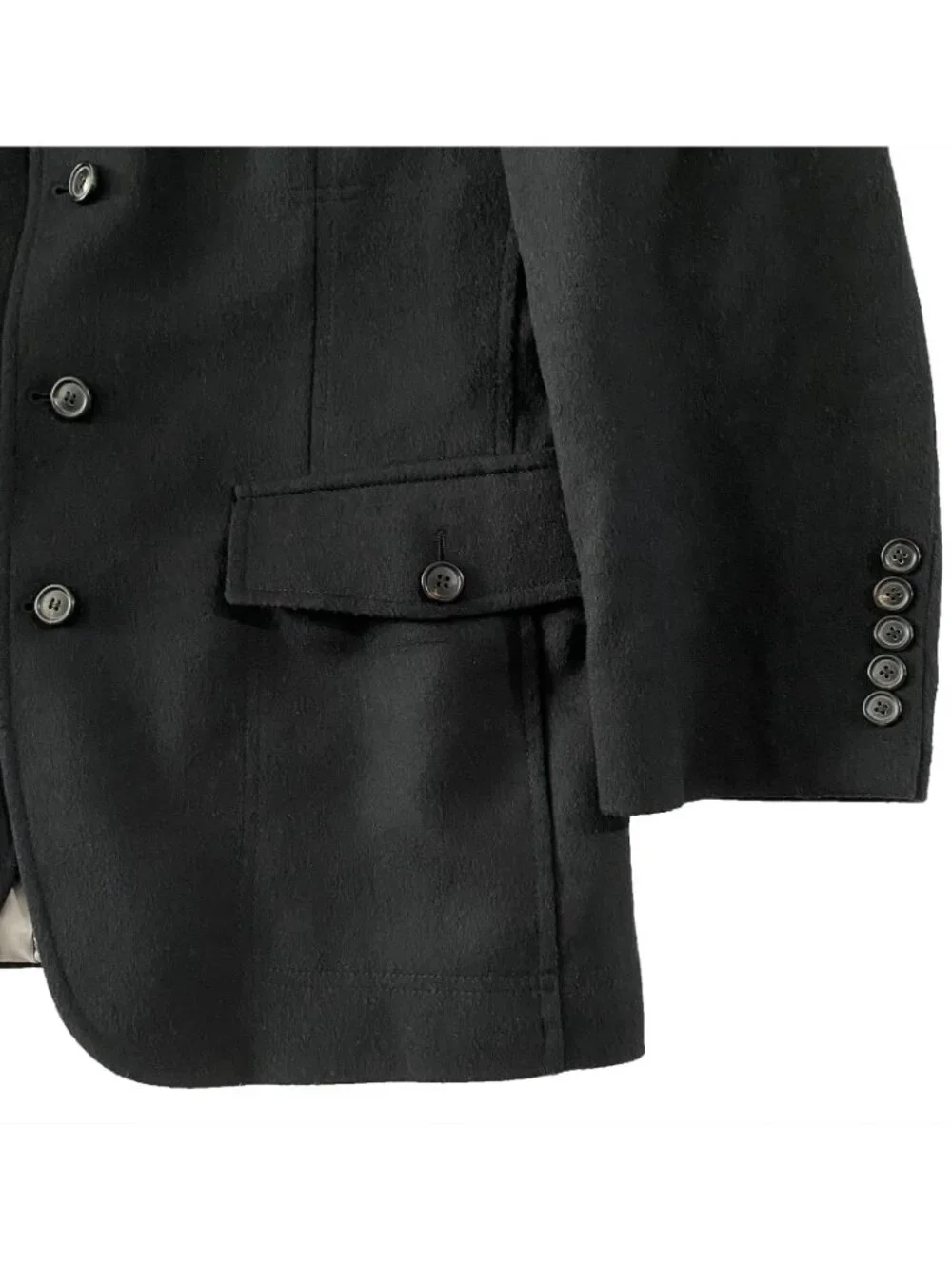 HUGO BOSS Black Label Madrid Stand Collar Military Jacket Mens 44R Black Cashmer